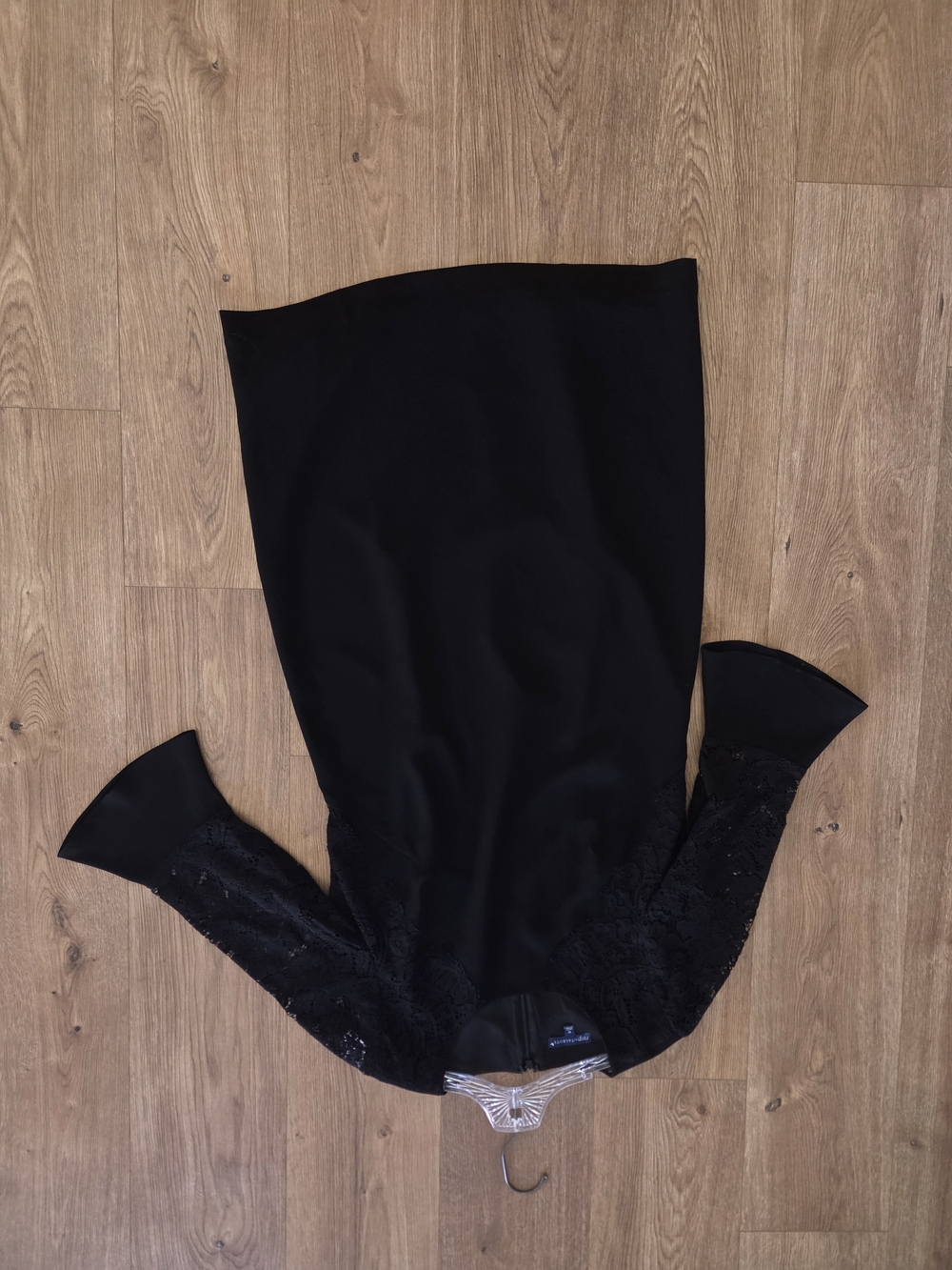 Talbots Black Pencil Skirt with Lace Sleeves